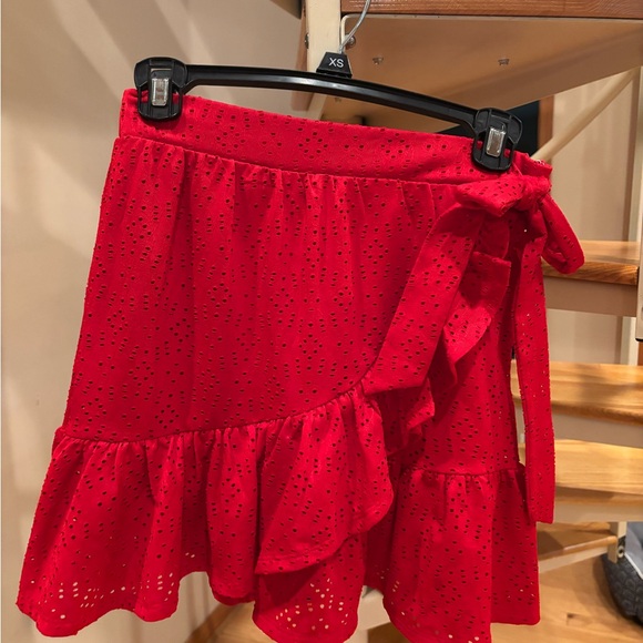 Red Ruffled Skirt - Picture 2 of 4